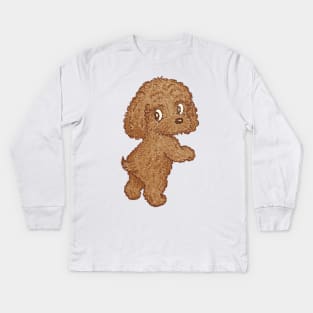 Toy-Poodle standing Kids Long Sleeve T-Shirt